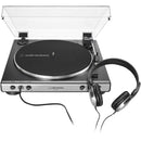Stereo Turntable And Headphone . Audio-Technica ATLP60XHP - Die-Cast Aluminum IMAGE 2