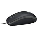 B100 Optical USB Corded Mouse, Logitech Black (910-001439) IMAGE 3