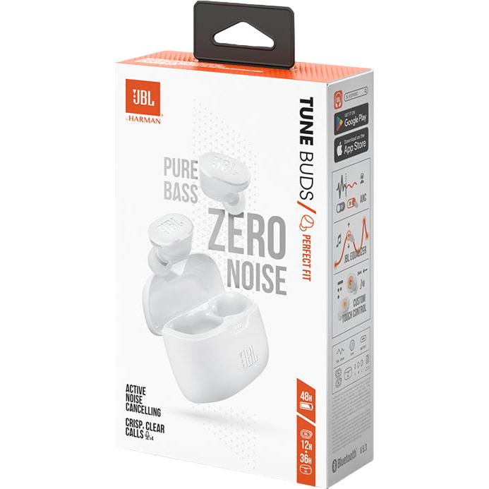 In-Ear Earbuds noise cancelling headphones. JBL TBUDS - White IMAGE 10