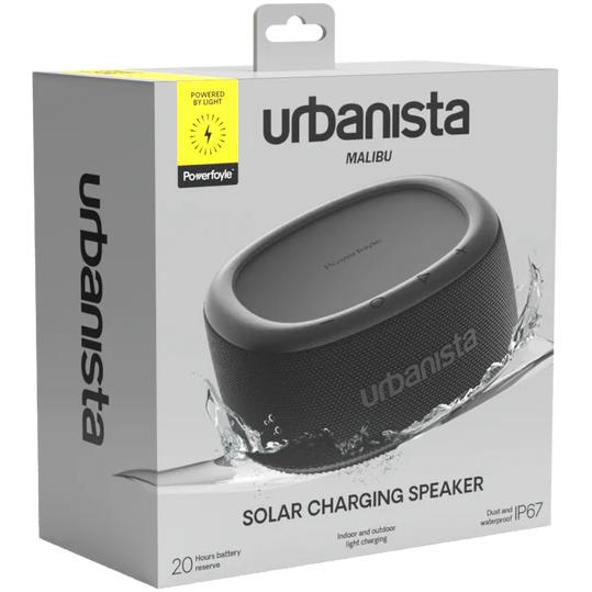 Self-Charging Wireless Splashproof Bluetooth Portable Speaker, URBANISTA MALIBU - Black IMAGE 5