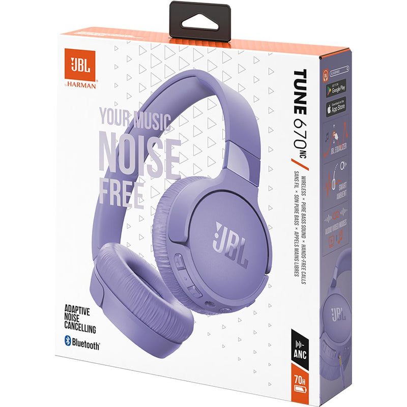 Wireless Over-ear Noise Cancelling headphones. JBL Tune 670NC - Purple IMAGE 12