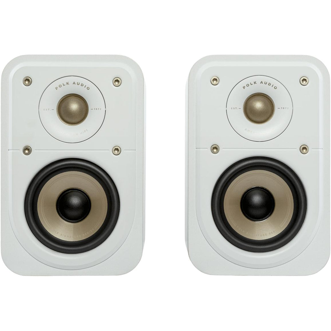 Signature Elite 100W Bookshelf Speaker, Polk ES10 White- PAIR