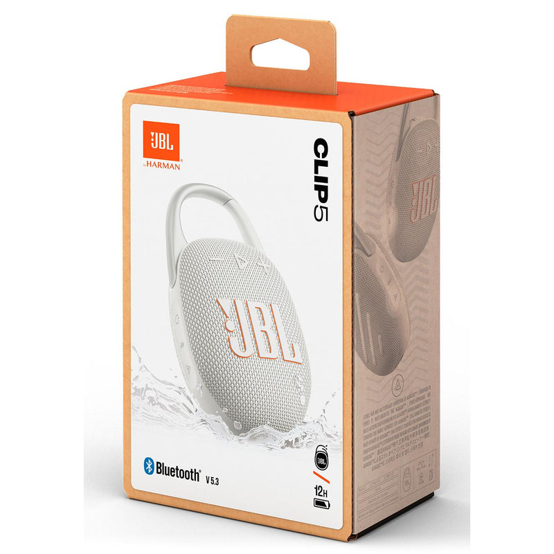 Wireless Bluetooth Portable Speaker. JBL Clip 5 - White IMAGE 2