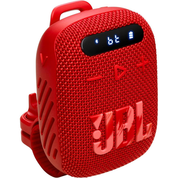 Dock HandleBar FM Wireless Bluetooth Waterproof Speaker, JBL WIND3 - Red IMAGE 1