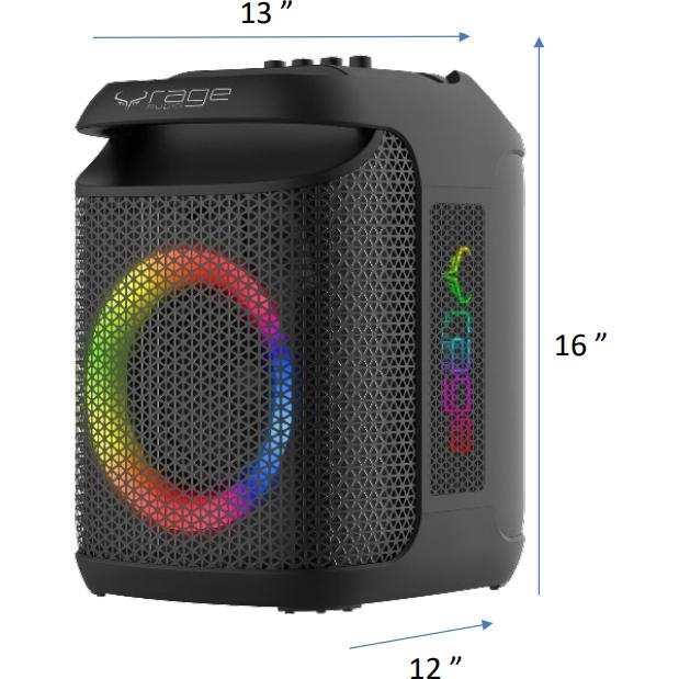 120 W 9 hrs PB Battery Bluetooth Wireless Speaker Mic Inclued. RAGE BTSMC8 IMAGE 2
