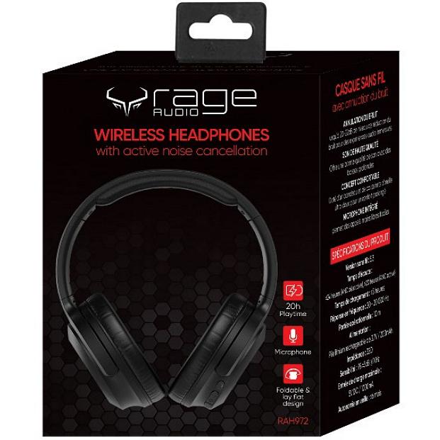 NC Wireless Over-ear headphones, RAGE RAH972 - BLACK IMAGE 2