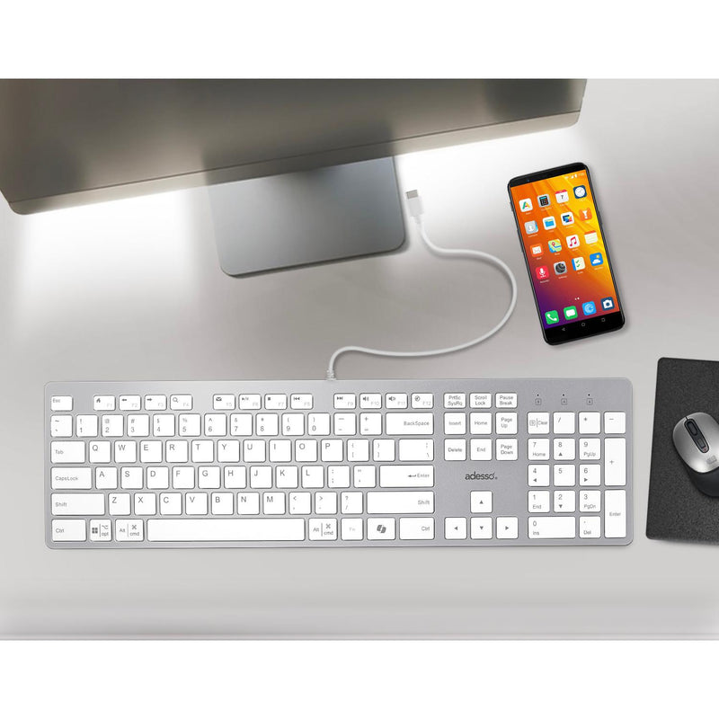 USB-C keyboard and Co-Pilot, Adesso AKB-730UW-FR IMAGE 3