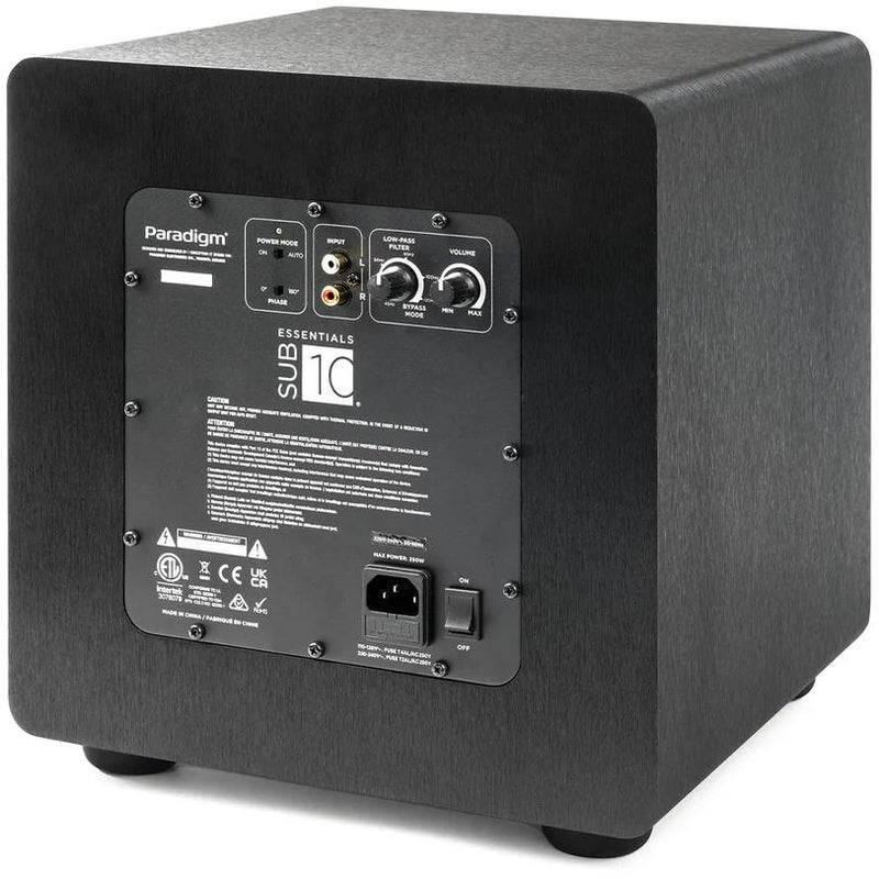 10" 200W Subwoofer, Paradigm ESSENTIALS SUB10- Satin Black IMAGE 6