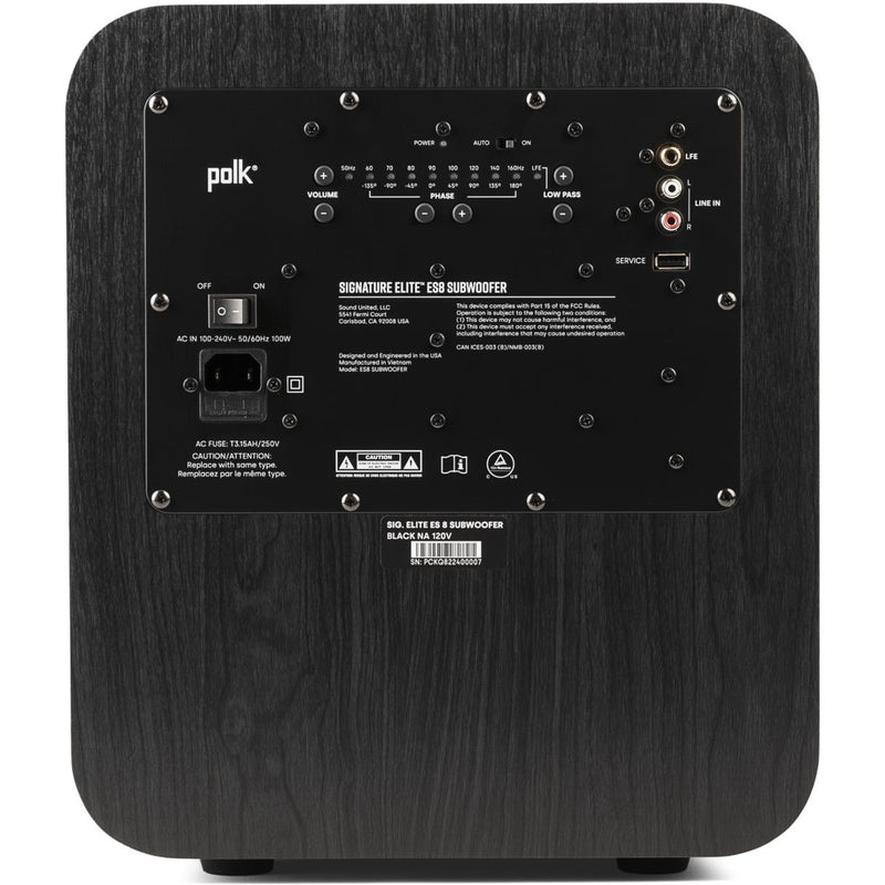 8 IN 100W Subwoofer Polk ES08SUB - Black IMAGE 5