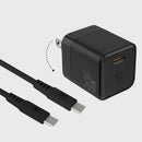 GaN 30W Wall Charger with 100W Type C to Type C Cable - Black IMAGE 1