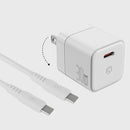 GaN 30W Wall Charger with 100W Type C to Type C Cable - White IMAGE 1