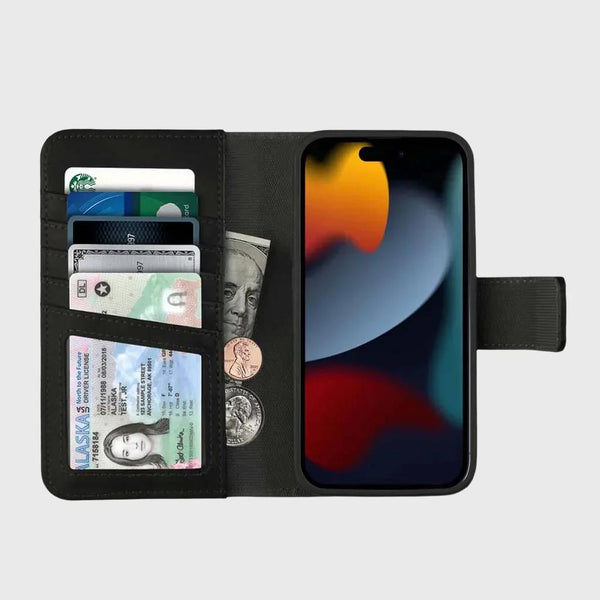 5th Ave Wallet Case with MagSafe - iPhone 16 - Black IMAGE 1