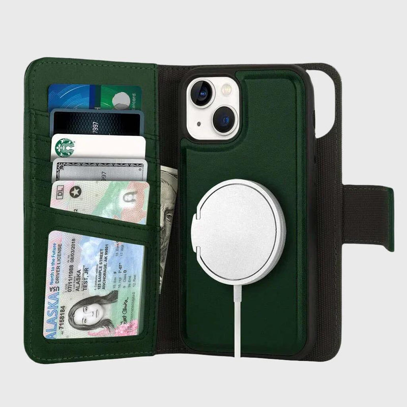 5th Ave Wallet Case with MagSafe - iPhone 16 - Green IMAGE 1