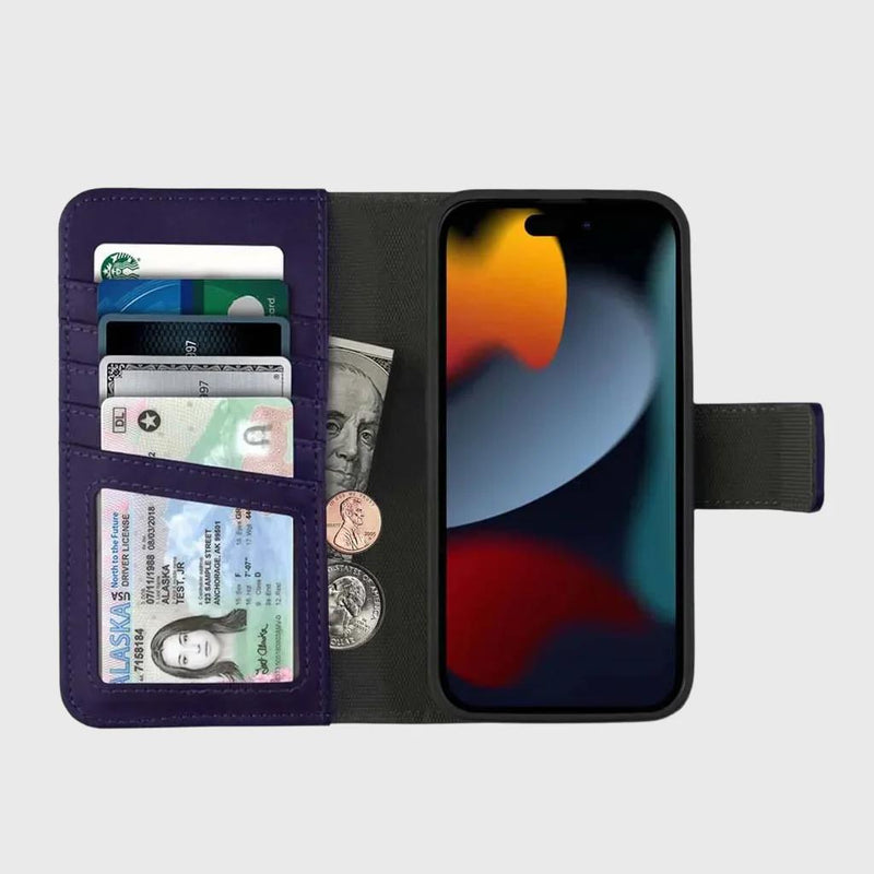 5th Ave Wallet Case with MagSafe - iPhone 16 Pro- Purple IMAGE 1