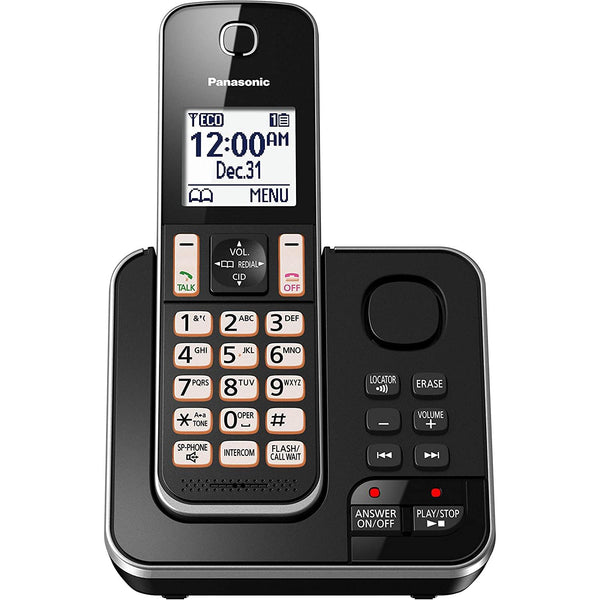 Panasonic Cordless Phones 1-Handset Cordless Phone Panasonic KXTGD390B IMAGE 1