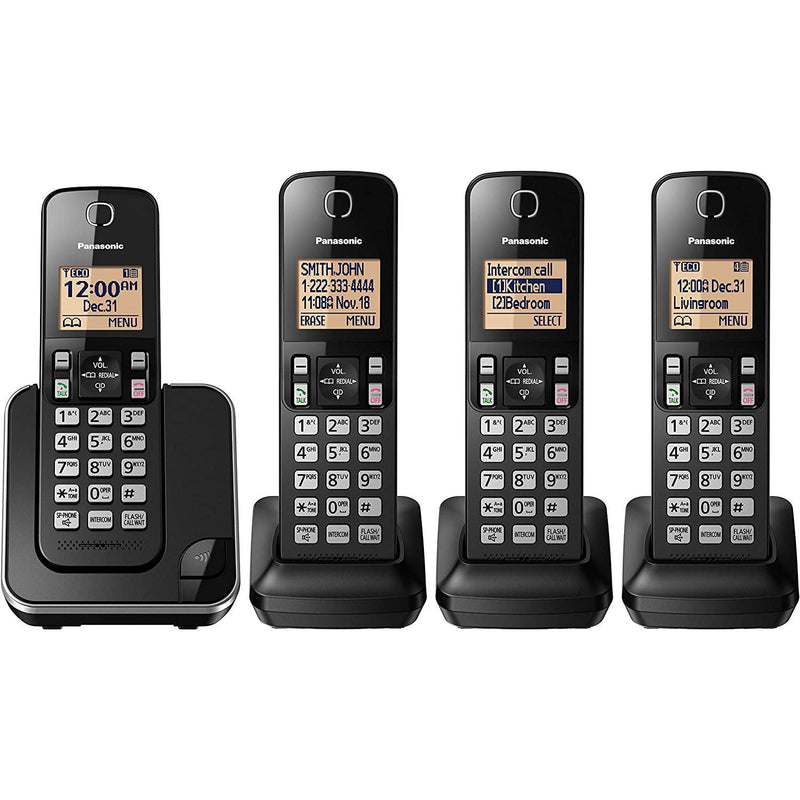Cordless Phone with 4 Handsets, Panasonic KXTGC384B IMAGE 1