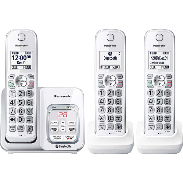 DECT 6.0 Bluetooth Cordless Phone with 3 Handsets, Panasonic KX-TGD593W IMAGE 1