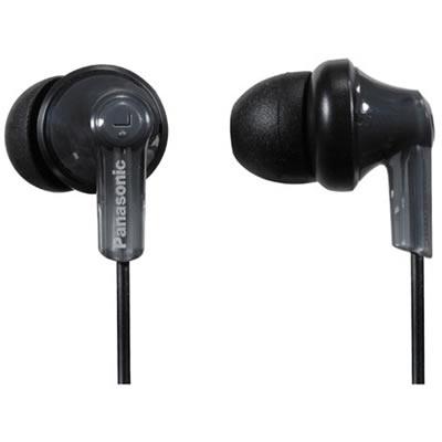 ErgoFit Noise Isolating Stereo Black Earbuds Black, Panasonic RPHJE120 IMAGE 1