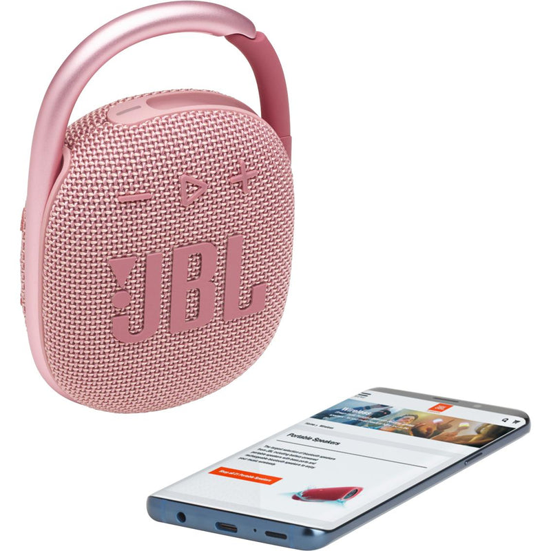 Wireless Bluetooth Portable Speaker, JBL Clip 4 - Pink IMAGE 2