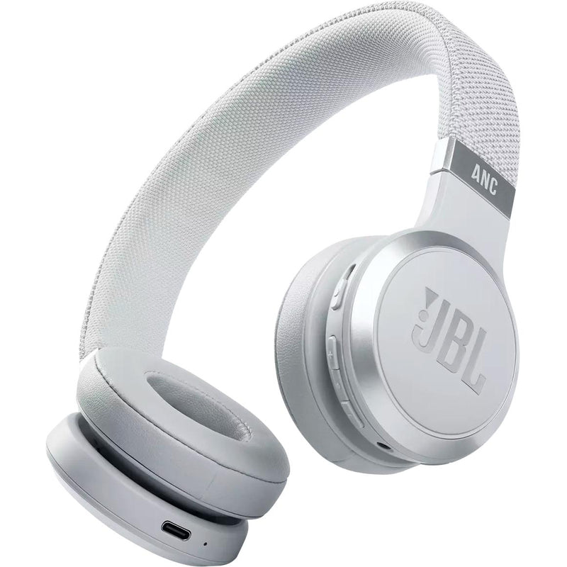 Wireless On-Ear Noise Cancelling Headphones. JBL Live 460NC - White IMAGE 1