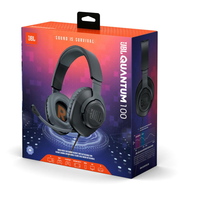 Professional gaming USB wired PC over-ear headset, JBL Quantum 100 - Black IMAGE 8