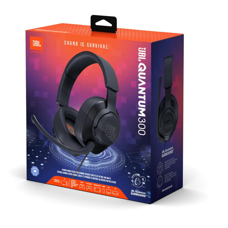 JBL Over-the-Ear Gaming Headphones with Microphone Professional gaming USB wired PC over-ear headset, JBL Quantum 300 - Black IMAGE 12