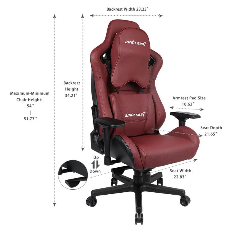 Gaming Chair, Anda Kaiser Dark Red, ANDA AD12XL-02-AB-PV IMAGE 7
